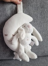 CHAD VALLEY MUSICAL MOON LULLABY PULL BUNNY RABBIT PLUSH  COT TOY 