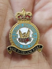 Vintage RAF 56 Fighter Squadron Brass And Enamel Pin Badge