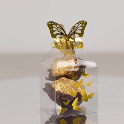 Clear plastic square candy - 25,