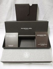 NOS Long RAYMOND WEIL Watch Box Quartz Chronograph Instructions Guarantee Books