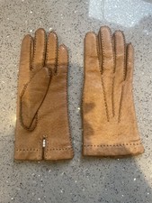 DENTS VINTAGE LADIES PIGSKIN LEATHER GLOVES SIZE 7 WITH SOFT LINING