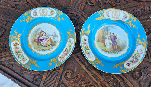 Pair antique sevres chateau - antique,