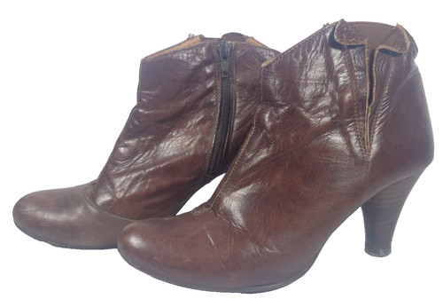 Leather heel boots