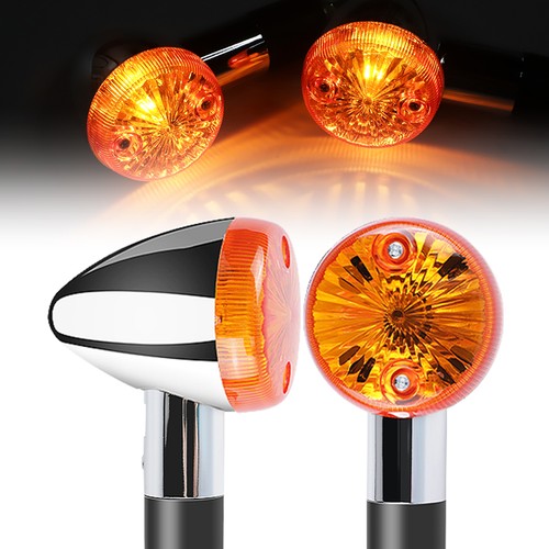 Chrome motorcycle amber - 2×,