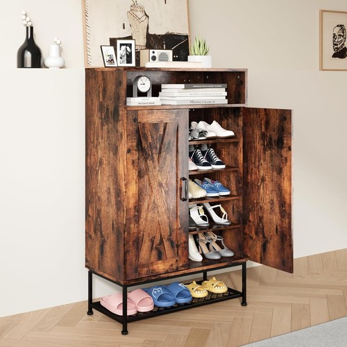 Tier farmhouse shoe cabinet - 7-tier,