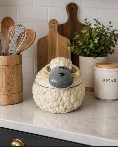 Ceramic sheep cookie jar - ceramic,