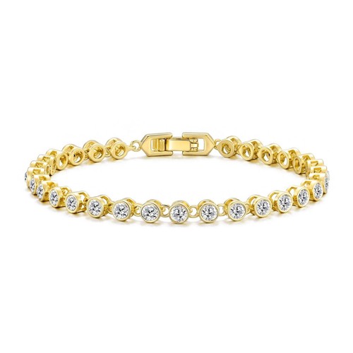 18k gold plated solitaire - 18k,