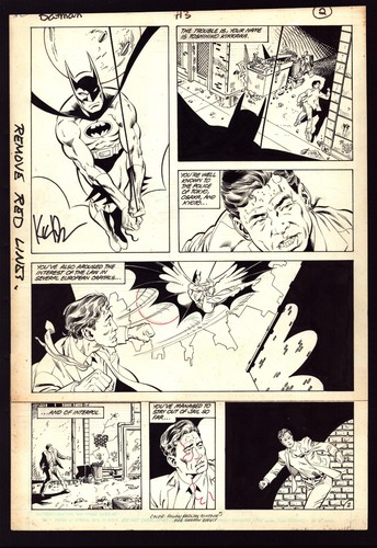 Batman 413 original comic art - batman,