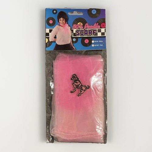 1950 poodle scarf pink - scarf,