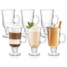 Clear glass tea coffee mugs - clear,