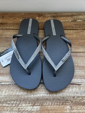 IPANEMA GRENEDENE GREY & SILVER Glitter Size 7 UK FLIP FLOPS
