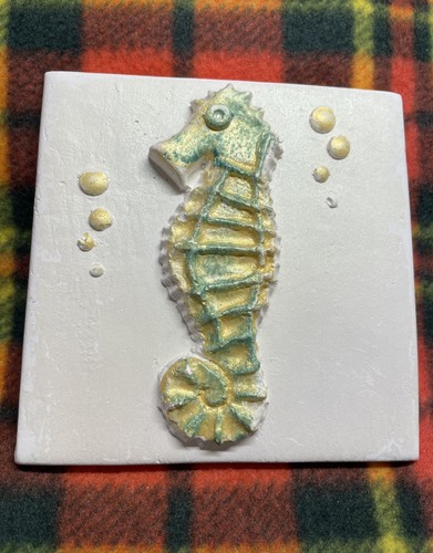Vintage chalkware seahorse - vintage,