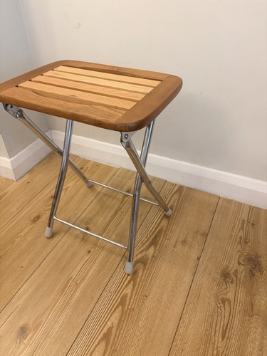 Vintage folding wooden stool - folding,