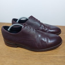 Mens CLARKS Shoes Craftmaster Derby Size UK 10 Oxblood Leather Lace-up Used 