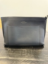 Smythson Panama Navy Zip Pouch