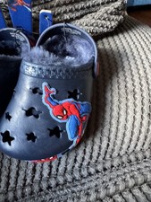 New Kid's Spider-Man Hole-Up has Sandal Casual Summer fur lined shoes croc line 