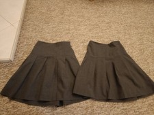 2x Girls M &S Grey Uniform School Skirt Age 9-10Years 