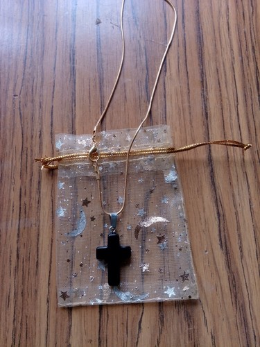 Handmade black cross pendant - cross,