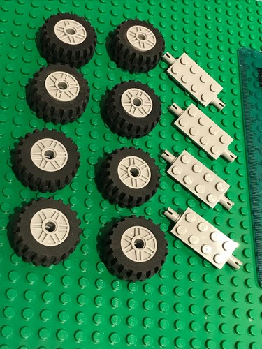 Lego light grey spoked - 8,
