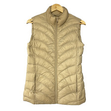 M&S Gilet Womens UK 8 Beige Feather Down Filled Shower Resistant Stormwear