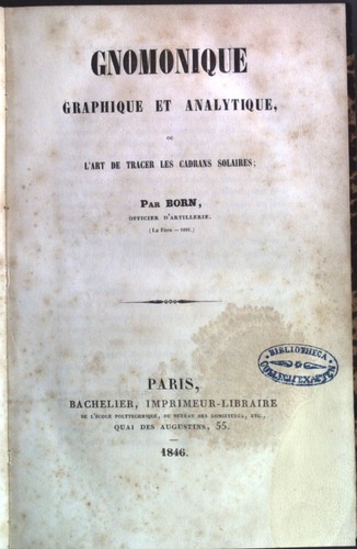 Gnomonique graphique - gnomonique, et