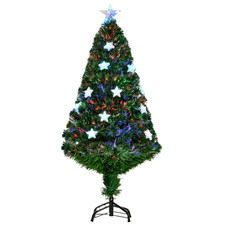 4FT Green Prelit Artificial Christmas Tree with Fibre Optic & LED Lights Indoor