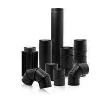 Black chimney flue pipe heavy - black,