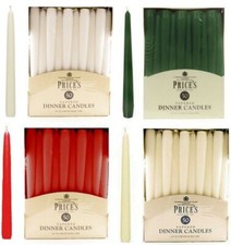 Prices Tapered Dinner Candles 25cm Unscented 50 Bulk Pack 7 Hour Burn Dripless 
