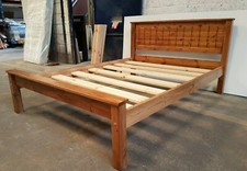 bespoke pine bed in oak finish