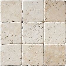 Premium Tumbled Light Travertine Wall & Floor Tiles 10 x 10 cm (4" x 4")