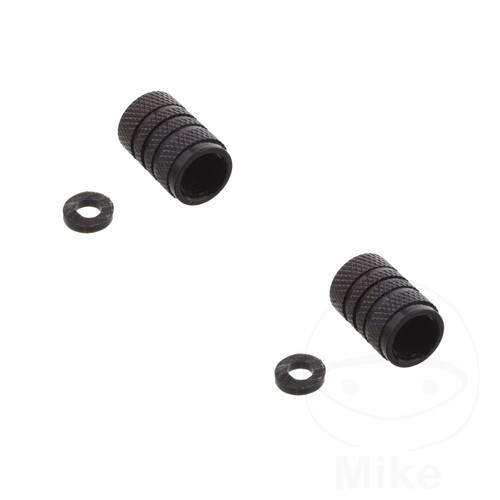 Valve cap set aluminium black - valve,