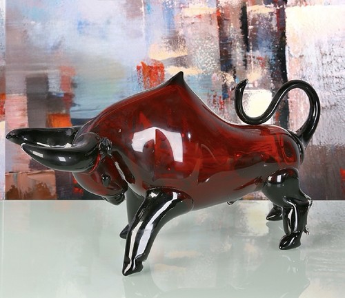 47cm murano art glass bull - murano,