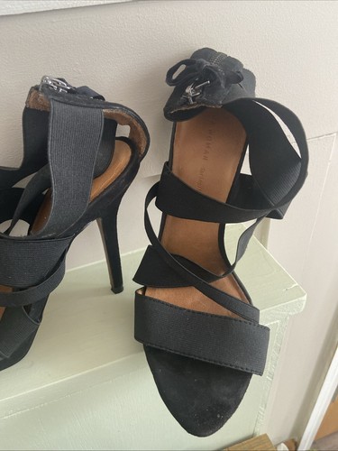 Black suede scrappy elastic - black,