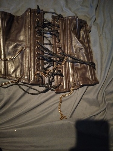 Brown leather steampunk clock - leather,