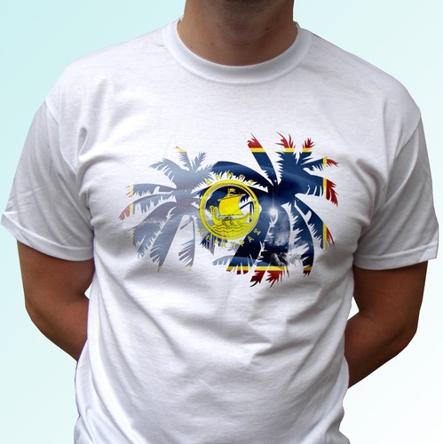 Corfu palm flag white t - flag,