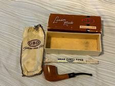 VINTAGE GBD PEDIGREE BRIAR PIPE 704 WITH BOX, PIPE CLEANERS AND BAG