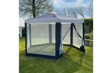 Hexagonal Gazebo with Mesh Sides Blue/Beige - grade B return RRP £89.99