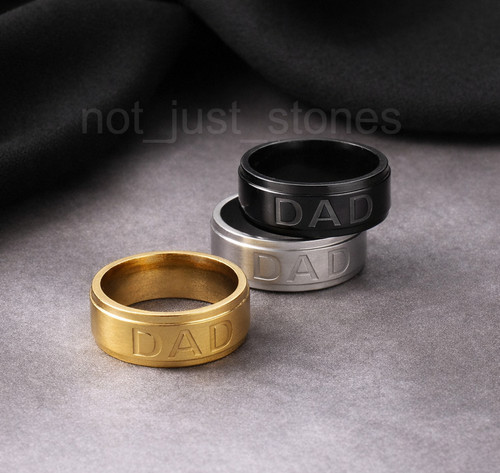 Stainless steel dad ring - dad, –