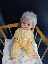 Palitoy Tiny Tears 1970 Baby Doll in Wooden Crib *PICK UP ONLY* TMK