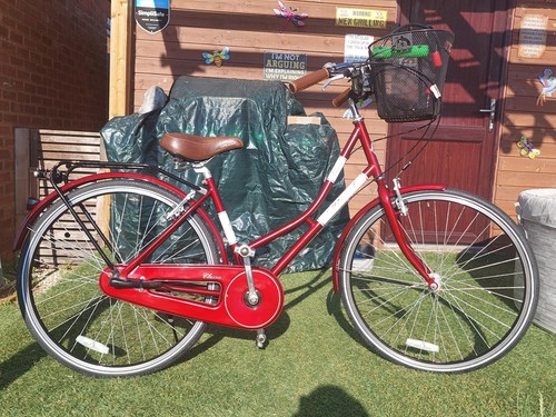 Ladies retro burgandy pushbike - ladies,
