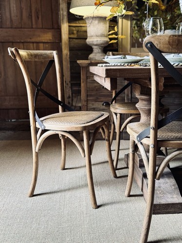 Oak cross back dining - back,