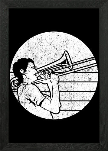 Marching band trombone framed - marching,