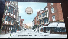 Tewkesbury Gazette Postcard, High Street From Cross, Frisby's Boots Store,
