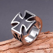 New Mens Iron Cross Biker Ring
