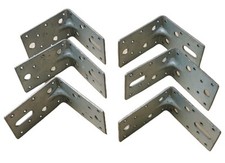 6x Galvanised Heavy Duty Angle Brackets Steel L Shape Braces 85x85x55mm