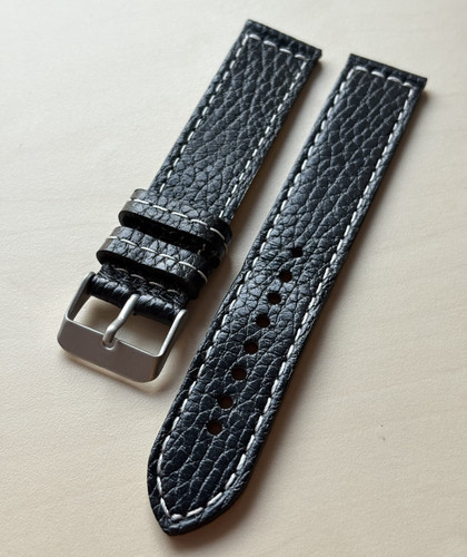 Black poljot leather - 20 mm,