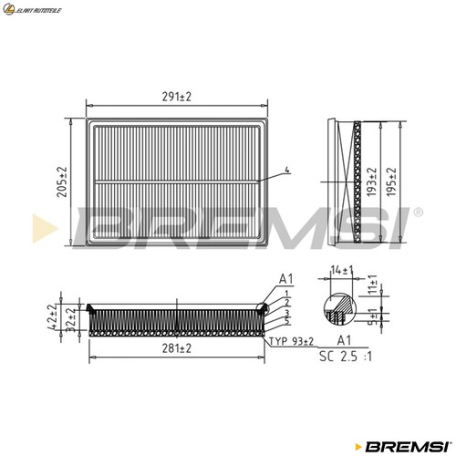 Air filter fa0622 for opel - fa0622,