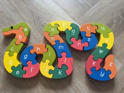 Wood wooden snake alphabet - wood,