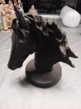 Ornament Figurine Horses Head Bronze Effect Details On Bottom Vintage Style
