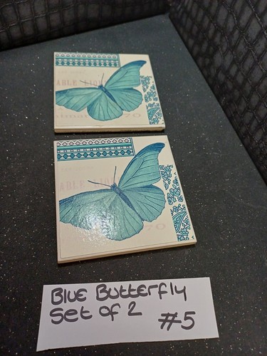 Set 2 blue butterfly - set,